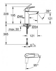 Смеситель для раковины Grohe Eurosmart New однорычажный хром 2339530E