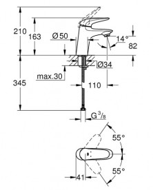 Змішувач для раковини Grohe Eurostyle одноважільний хром 23715003