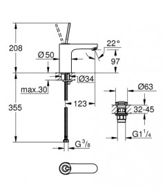 Смеситель для раковины Grohe Get Joy с джойстиком хром 23800000