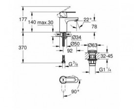 Змішувач для раковини Grohe Get одноважільний хром 23586000