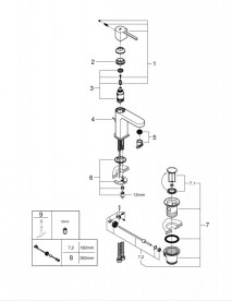 Змішувач для раковини Grohe Plus змішувач S-Size хром 32612003