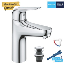 Смеситель для раковины Grohe Swift QuickFix M-Size однорычажный с донным клапаном хром 24329001
