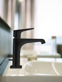 Смеситель для раковины Hansgrohe Axor Citterio E однорычажный с донным клапаном матовый черный 36110670