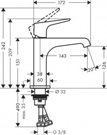 Смеситель для раковины Hansgrohe Axor Citterio E однорычажный шлифованная бронза 36111140