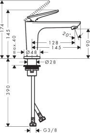 Смеситель для раковины Hansgrohe Axor Citterio C однорычажный матовый черный 49021670