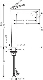 Смеситель для раковины Hansgrohe Axor Citterio C однорычажный матовый черный 49050670