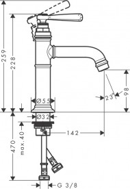 Змішувач для раковини Hansgrohe Axor Montreux шліфований нікель 16516820