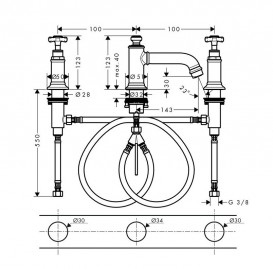 Смеситель для раковины Hansgrohe Axor Montreux шлифованный никель 16536820