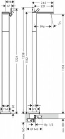 Смеситель для раковины Hansgrohe Axor MyEdition напольный без панели с донным клапаном Push-Open шлифованный черный хром 47042340