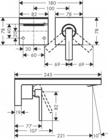 Змішувач для раковини Hansgrohe Axor MyEdition без панелі хром 47062000