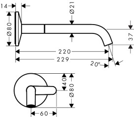 Смеситель для раковины Hansgrohe Axor One Select однорычажный настенный матовая латунь 48112950