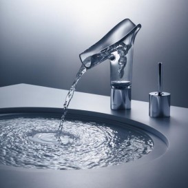 Змішувач для раковини Hansgrohe Axor Starck V зі скляним зливом хром 12115000