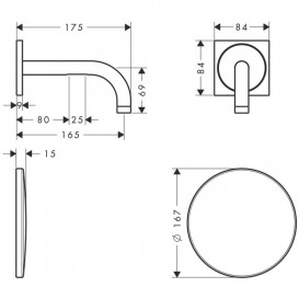 Смеситель для раковины Hansgrohe Axor Uno электронный настенный матовый белый 38119700