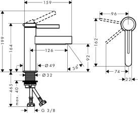 Смеситель для раковины Hansgrohe Finoris CoolStart однорычажный хром 76012000