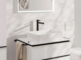 Смеситель для раковины Hansgrohe Finoris CoolStart однорычажный черный матовый хром 76072340