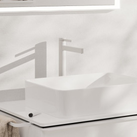 Змішувач для раковини Hansgrohe Finoris CoolStart одноважільний білий матовий 76072700