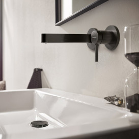 Смеситель для раковины Hansgrohe Finoris настенный черный матовый хром 76051340