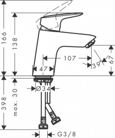 Смеситель для раковины Hansgrohe Logis однорычажный с донным клапаном Push-Open матовый черный 71077670