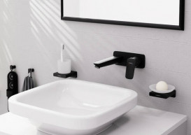 Смеситель для раковины Hansgrohe Logis однорычажный настенный матовый черный 71220670