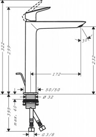 Смеситель для раковины Hansgrohe Logis однорычажный хром 71257000