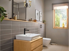 Змішувач для раковини Hansgrohe Rebris E CoolStart одноважільний чорний матовий 72560670