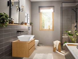 Змішувач для раковини Hansgrohe Rebris E настінний одноважільний чорний матовий 72568670