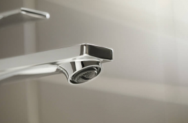 Змішувач для раковини Hansgrohe Rebris E CoolStart EcoSmart+ із зливним гарнітуром одноважільний хром 72589000