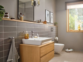 Змішувач для раковини Hansgrohe Rebris E CoolStart EcoSmart+ із зливним гарнітуром одноважільний хром 72589000