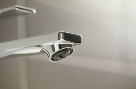 Смеситель для раковины Hansgrohe Rebris E CoolStart EcoSmart+ с сливным гарнитуром однорычажный хром 72591000