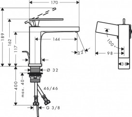 Змішувач для раковини Hansgrohe Tecturis E одноважільний з донним клапаном матовий білий 73014700