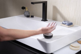 Змішувач для раковини Hansgrohe Tecturis E на 2 отвори з донним клапаном матовий чорний 73053670