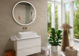 Смеситель для раковины Hansgrohe Tecturis S однорычажный настенный шлифованная бронза 73351140