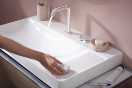 Смеситель для раковины Hansgrohe Tecturis S на 2 отверстия с донным клапаном хром 73353000