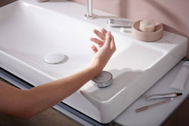 Смеситель для раковины Hansgrohe Tecturis S на 2 отверстия с донным клапаном хром 73353000