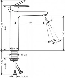 Смеситель для раковины Hansgrohe Vernis Blend однорычажный черный матовый 71582670