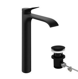 Змішувач для раковини Hansgrohe Vivenis CoolStart із донним клапаном чорний матовий 75044670