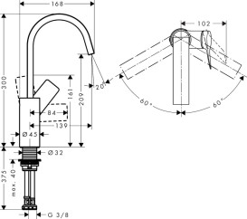 Змішувач для раковини Hansgrohe Vivenis одноважільний бронза матова 75032140