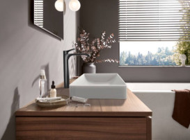 Змішувач для раковини Hansgrohe Vivenis CoolStart із донним клапаном чорний матовий хром 75044340