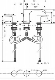 Смеситель для раковины Hansgrohe Vivenis с донным клапаном хром 75033000