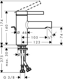 Змішувач для раковини Hansgrohe Zesis S CoolStart з донним клапаном хром 74710000
