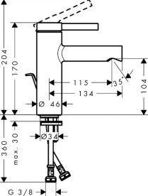 Смеситель для раковины Hansgrohe Zesis S CoolStart с донным клапаном хром 74720000