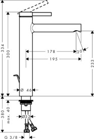 Смеситель для раковины Hansgrohe Zesis S CoolStart с донным клапаном черный матовый 74730670