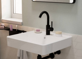 Змішувач для раковини Hansgrohe Zesis S CoolStart із донним клапаном чорний матовий 74740670