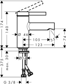 Смеситель для раковины Hansgrohe Zesis S CoolStart с донным клапаном хром 74715000