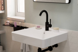 Змішувач для раковини Hansgrohe Zesis S CoolStart одноважільний матовий чорний 74741670