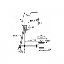 Змішувач для раковини Ideal Standard Slimline II змішувач хром B8668AA