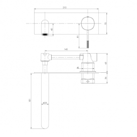 Смеситель для раковины Imprese Brenta однорычажный настенный графит ZMK091908030