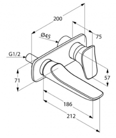 Змішувач для раковини одноважеля настінний прихований Kludi колекція Ambienta хром 532440575