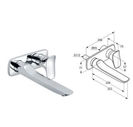 Змішувач для раковини одноважеля настінний прихований Kludi колекція Ambienta хром 532450575