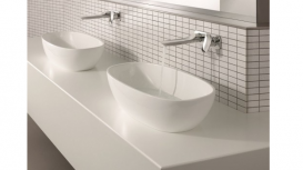 Смеситель для раковины однорычажный настенный скрытый Kludi коллекция Ambienta хром 532450575